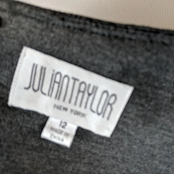 Vintage Julian Taylor Dress Gray Ribbon Career Office Work Business Mad Men - Picture 8 of 8